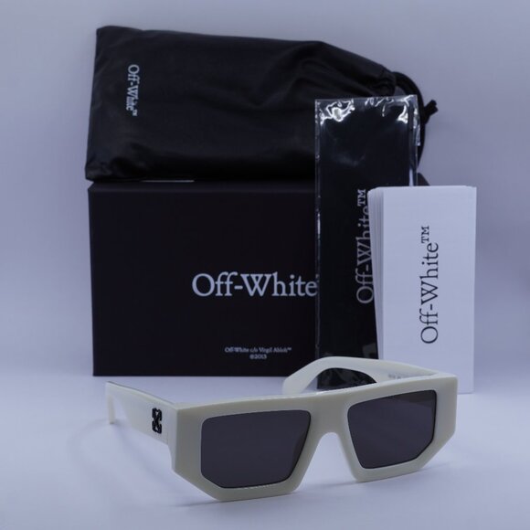 Off-White OERI13F VANCOUVER 0107 Geometric Sunglasses – White/Dark Grey - Picture 1 of 12